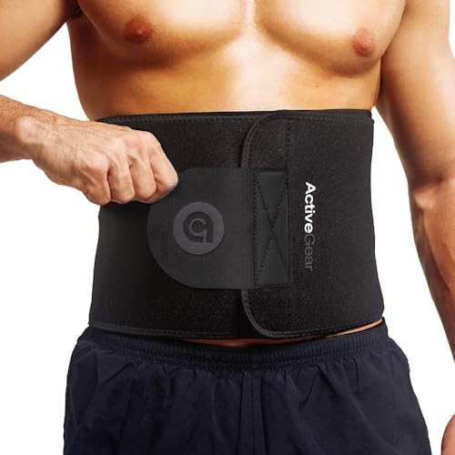 ActiveGear Waist Trimmer Belt for Stomach and Back Lumbar Support, Large: 9" x 46" - Charcoal - Image 1