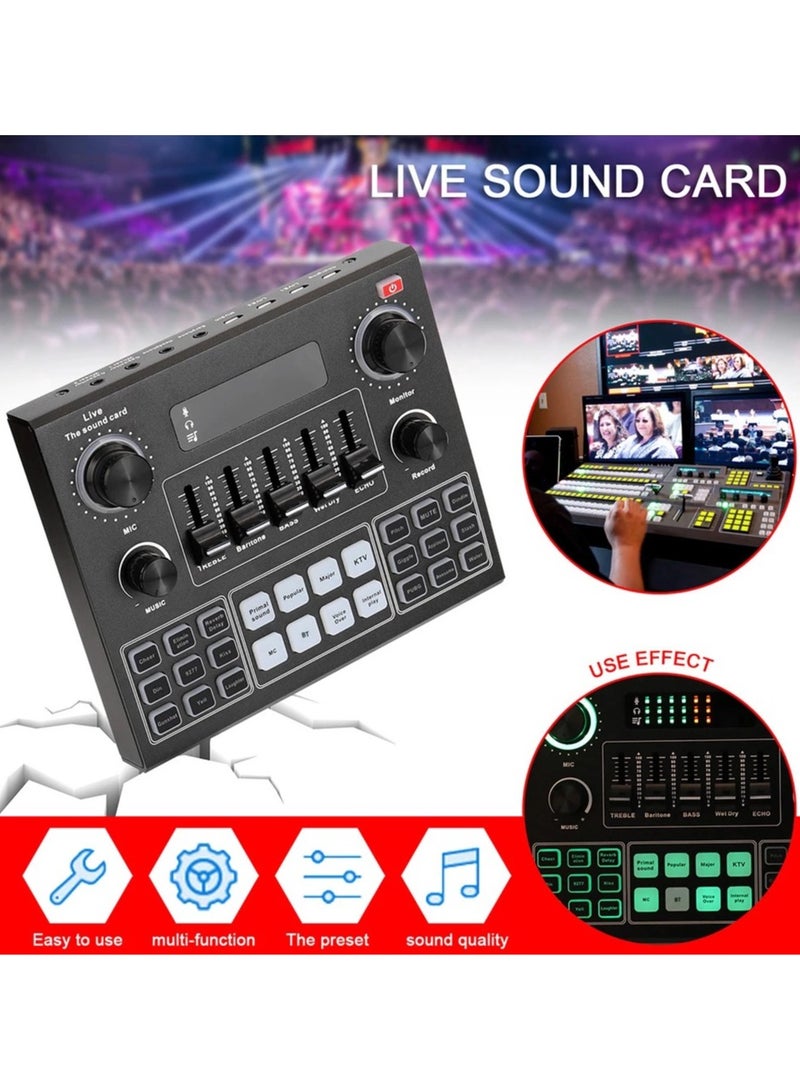 V9SJ Live Sound Card Audio Mixer，Live Streaming Voice Changer Card With Multiple Effects Audio，for PS4/Phone/iPad/Computer,Live broadcast  - Image 2