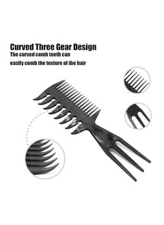 General Men's Hair Comb Set, 5 Pieces Men's Styling Comb, Wide-Tooth Comb, Beard Straightener, Hair Straightener, Hairstyling Comb, Black Plastic Comb  - Image 4