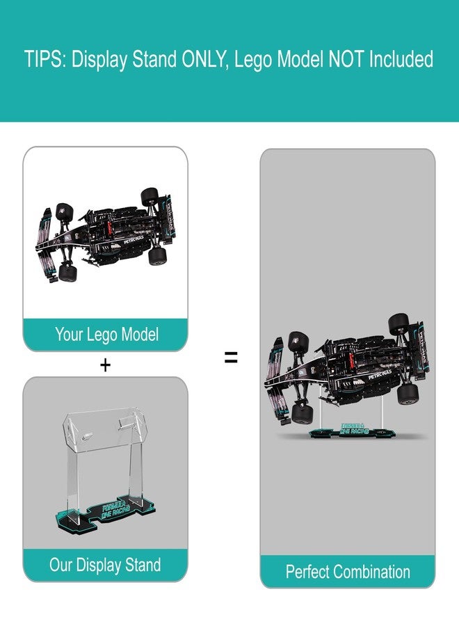 NAOCARD Acrylic Display Stand for Lego Technic Mercedes-AMG F1 W14 E Performance Race Car Building Set (Stand Only, No Model), Display Bracket for Lego 42171 Race Car Model - Image 4