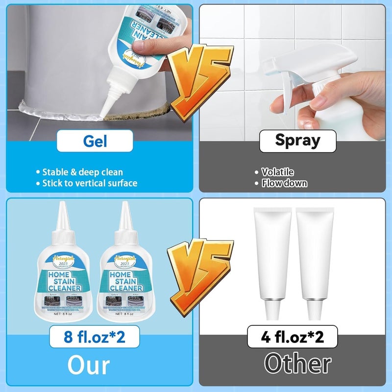 HORSEFISH TOOL Mold Remover Gel, 8 Fl Oz Household Washing Machine Cleaner for Washing Machine, Refrigerator Strips, Mold Cleaner For Tiles Grout Sealant Bathroom Cleaning Home Kitchen Sinks Cleaning Grout Cleaner - Image 4