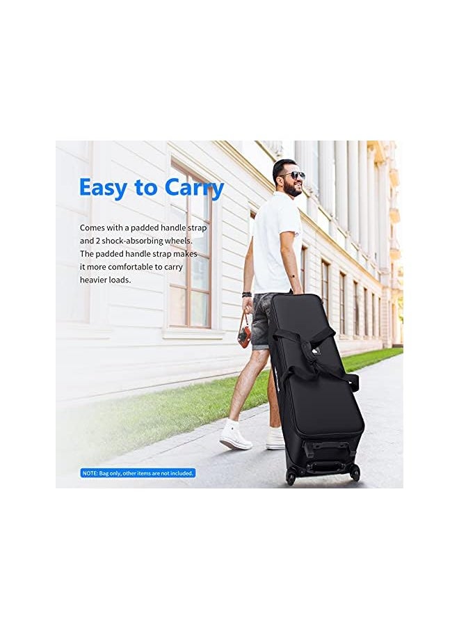 Neewer - Photo Studio Equipment Rolling Bag 40.1x 11.8 x 11.8inches/102x 30x 30centimeters Trolley Carrying Case with Padded Compartment for Light Stand, Tripod, Strobe Light, Umbrella, Photo Studio etc - Image 1