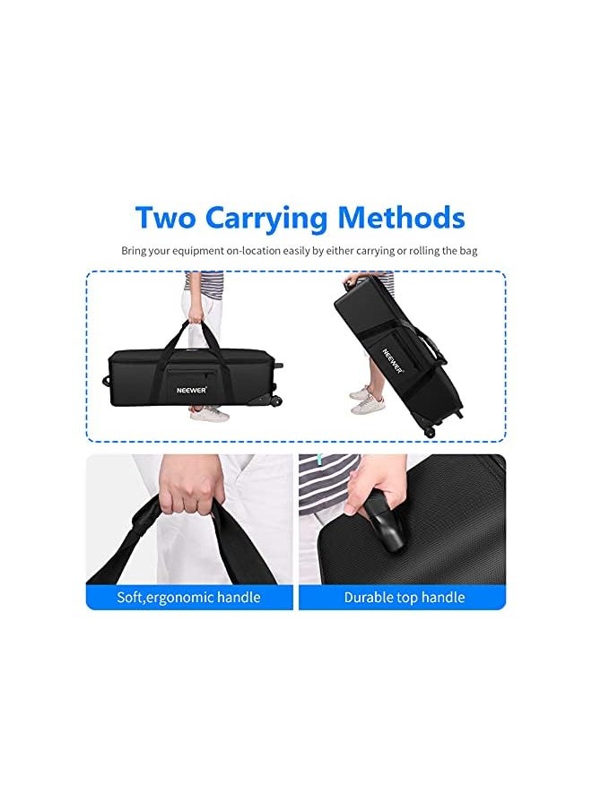 Neewer - Photo Studio Equipment Rolling Bag 40.1x 11.8 x 11.8inches/102x 30x 30centimeters Trolley Carrying Case with Padded Compartment for Light Stand, Tripod, Strobe Light, Umbrella, Photo Studio etc - Image 1