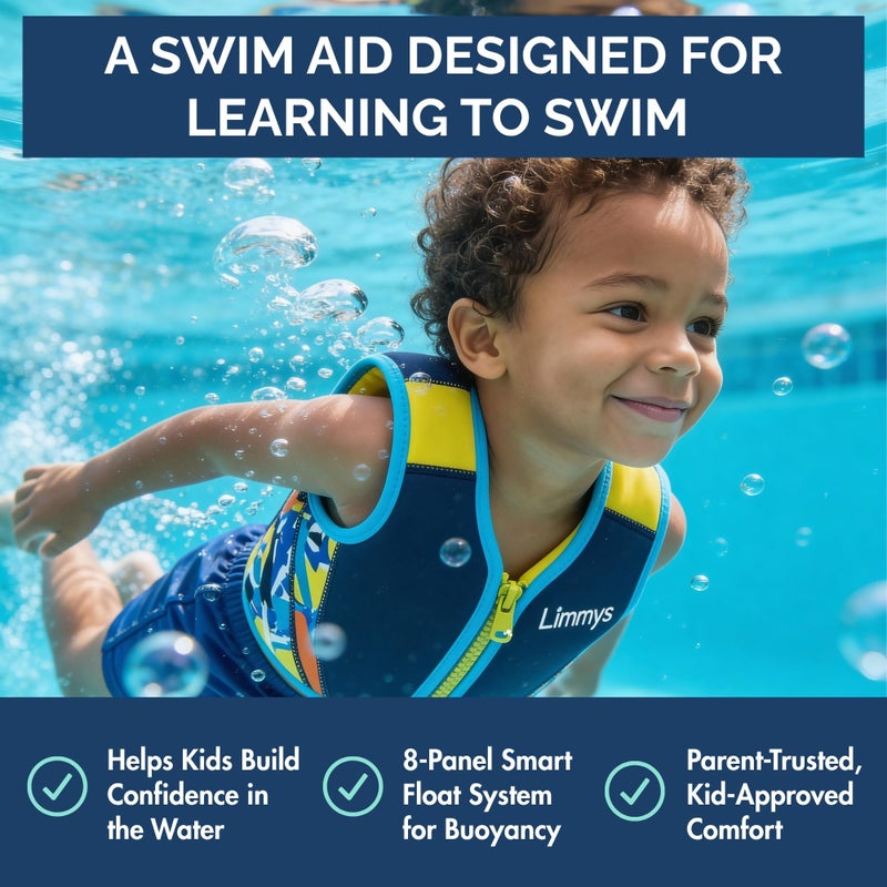 Limmys Swim Vest for Toddlers u0026 Kids - Adjustable Buoyancy Swimming Aid, CE Safety Certified, Award-Winning Parent-Approved Design, Soft Neoprene Comfort, Secure Durable Design, Carry Bag Included - Image 2