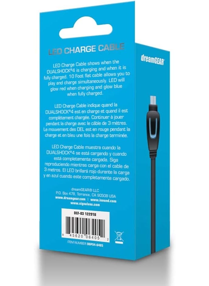 dreamGear – PS4 LED Charge Cable for DualShock4 Controllers – LEDs Indicate When Charging and Charged - Image 3