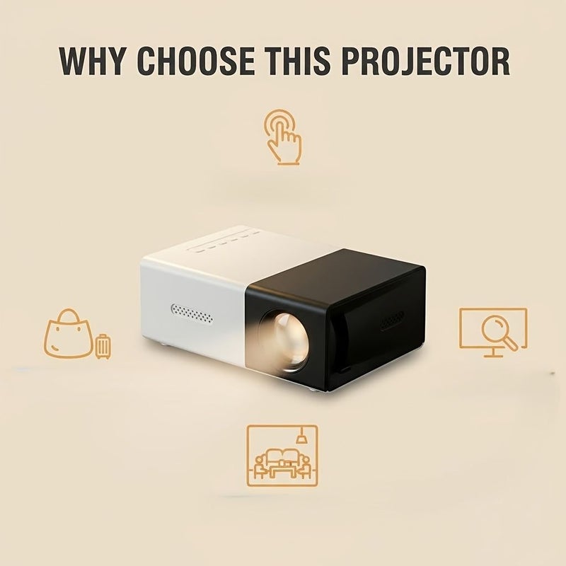 1pc Compact Home HD USB Projector Portable For Backyard Cinema Anytime - Image 2