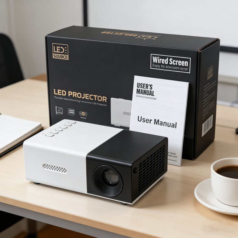 1pc Compact Home HD USB Projector Portable For Backyard Cinema Anytime - Image 1