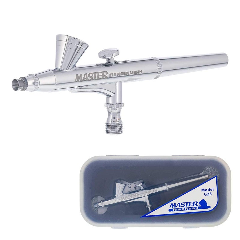 Master Airbrush Master Performance G255 Pro Set Master Airbrush with 3 Nozzle Sets 02 03  05mm Needles Fluid Tips and Air Caps  DualAction Gravity Feed Airbrush 116oz Cup  Airbrush Guide  Art Hobby Cake