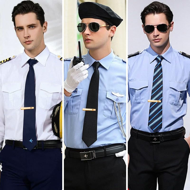 Yreamont Gold Airplane Tie Clip for Pilot Gifts for Dad Uncle Father Pilot Tie Clips for Men Brother Boyfriend Pilot Accessories for Men Pilot Aviation Gifts for Friends Pilot Birthday Gift for Dad Uncle Son - Image 4