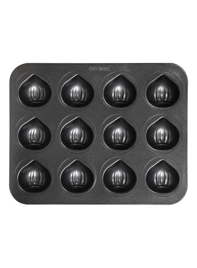 chefmade Black 12-Cup Non-Stick Chestnut Cake, Bread, and Pudding Mold - Image 4