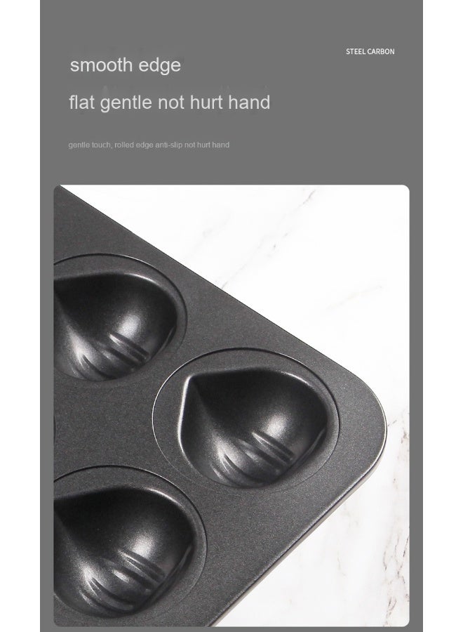 chefmade Black 12-Cup Non-Stick Chestnut Cake, Bread, and Pudding Mold - Image 3