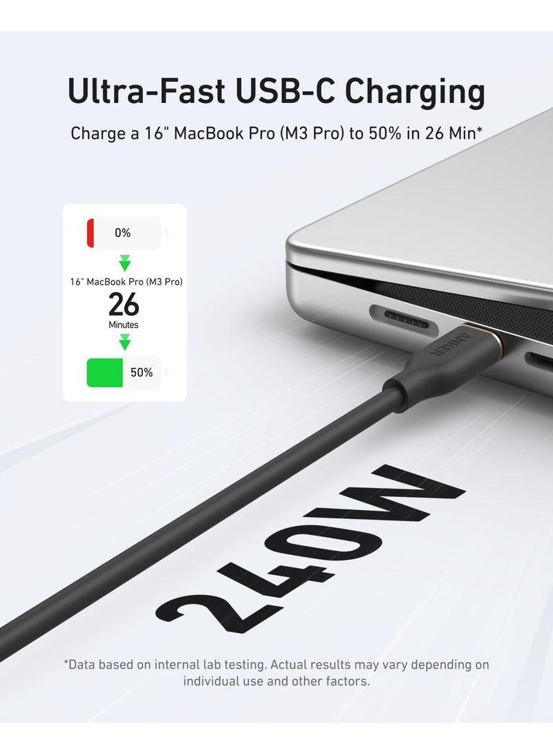 Anker USB C Cable, 240W Type C Flow Cord, Fast Charging for iPhone 16 Series, MacBook Pro 2020, and More (USB 2.0, 6FT) - Image 4