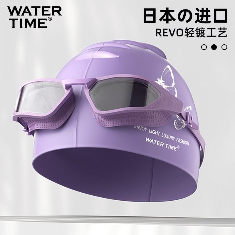 WATERTIME نظارات سباحة نسائية من ووترتايم - عدسات عالية الدقة مقاومة للضباب ومقاومة للماء مع عدسات بوصفة طبية - Image 1