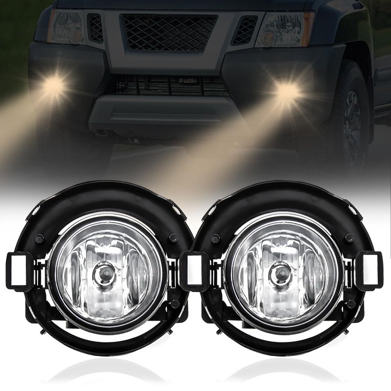 OKSIWA Halogen Fog Lights for 20102017 Nissan Frontier 20052015 Nissan Xterra Driving Fog Lamps Replacement with Wiring Harness Switch Kit Only fit for Plastic Bumper