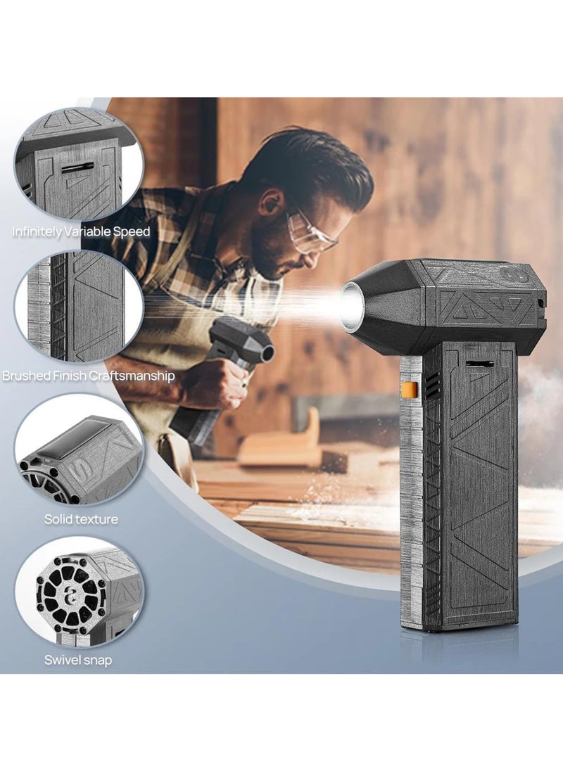 Awakey - 130,000 RPM / 8000mAh Mini Cordless Jet Fan Blower, Rechargeable Turbo Air Duster with Brushless High-Speed Motor, Powerful Electric Air Blower for Car, Computer, Keyboard, Lens - Image 1