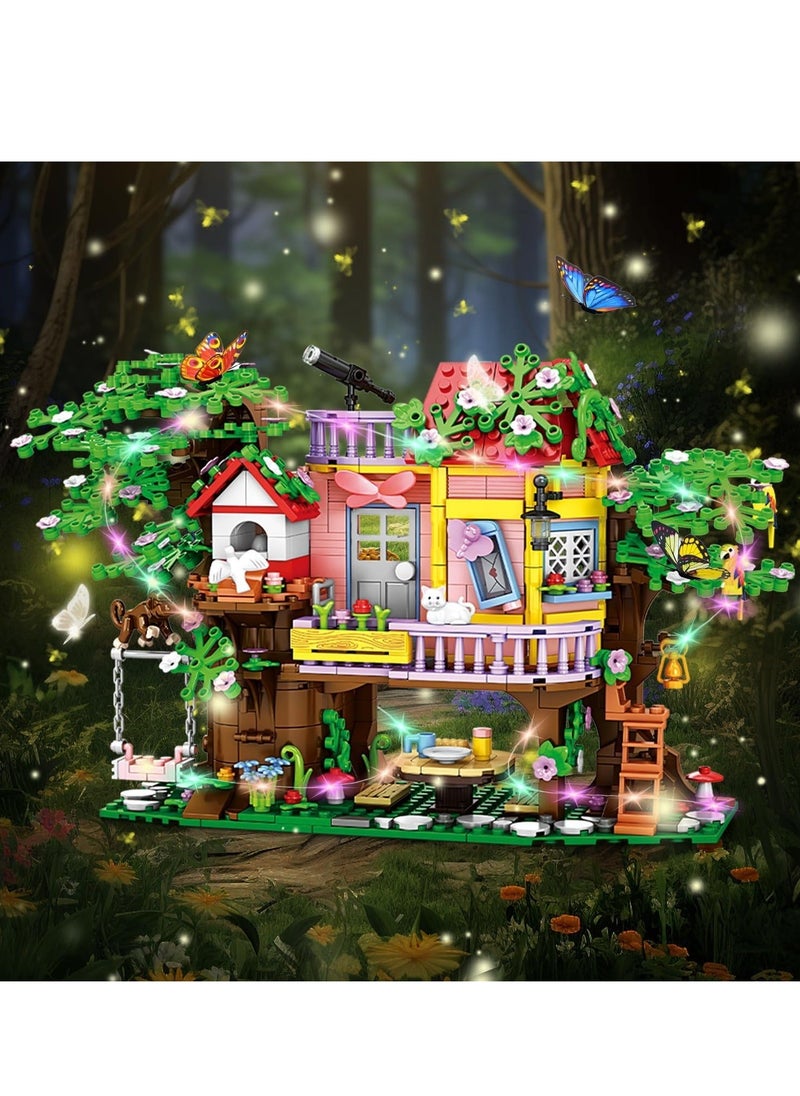 840 Piece Tree House Building Sets,Girls Creative Forest Blocks Kit, Friends Friendship with Swing Animals Flowers, Birthday Gifts for Kids Girls Boys Age 6 7 8+  - Image 2