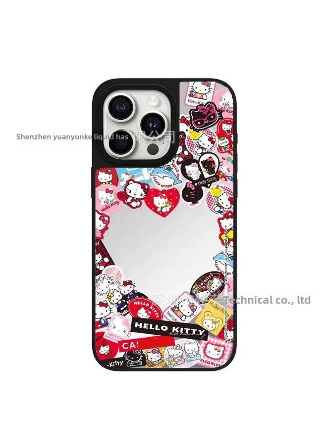 [Mirror KT] Case With Mirror Anti-drop And Dirt-resistant High Version Mobile Phone Case For Apple IPhone16-Color:[black Edge Mirror] 934-Applicable Models:iphone12pm