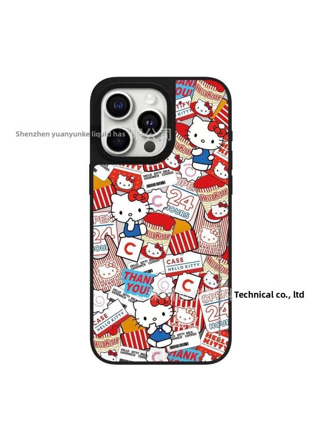 [Mirror KT] Case With Mirror Anti-drop And Dirt-resistant High Version Mobile Phone Case For Apple IPhone16-Color:[black Edge Mirror] 934-Applicable Models:iphone12pm