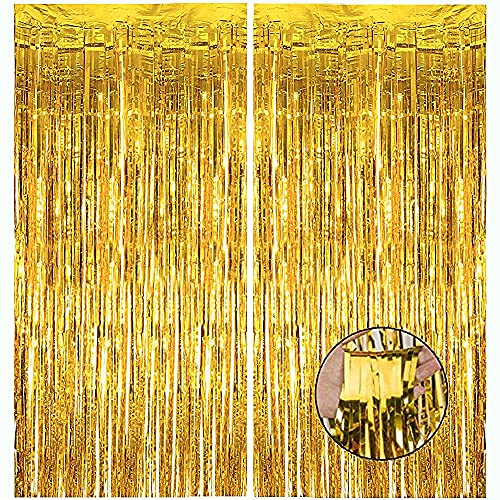HK balloons Gold Foil Curtain Pack of 2 for Birthday Anniversary Marriage and Bachelor Decoration - Image 1