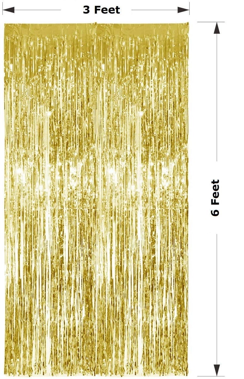 HK balloons Gold Foil Curtain Pack of 2 for Birthday Anniversary Marriage and Bachelor Decoration - Image 2