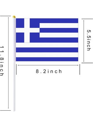 25 Pack Hand Held Small Mini Flag Greece Flag Greek Flag Stick Flag Round Top National Country Flags,Party Decorations Supplies For Parades,World Cup,Festival Events,International Festival - view 3