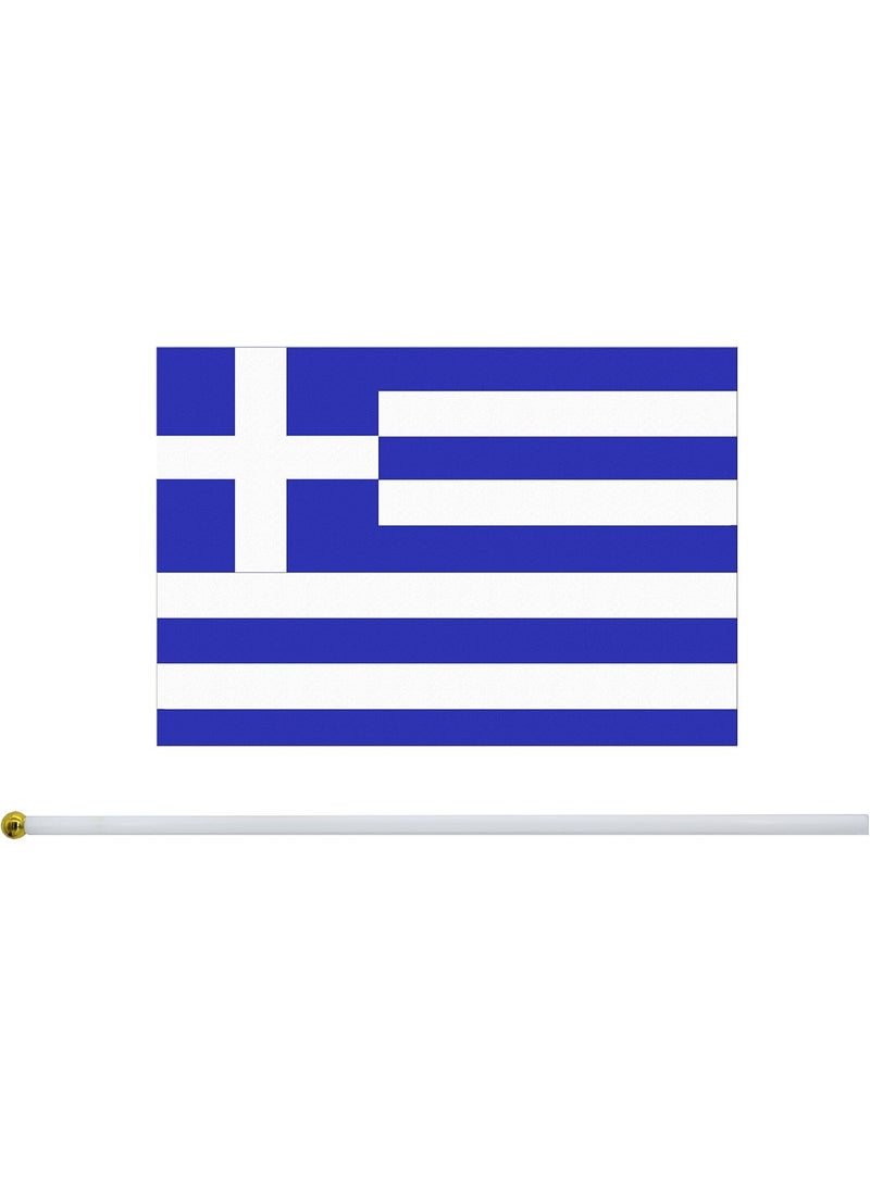 25 Pack Hand Held Small Mini Flag Greece Flag Greek Flag Stick Flag Round Top National Country Flags,Party Decorations Supplies For Parades,World Cup,Festival Events,International Festival - Image 4