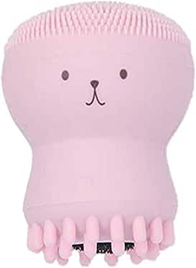 ETUDE WINDO Pink jellyfish octopus silicone wash face brush cartoon powder puff brushing skin cleansing.DD073