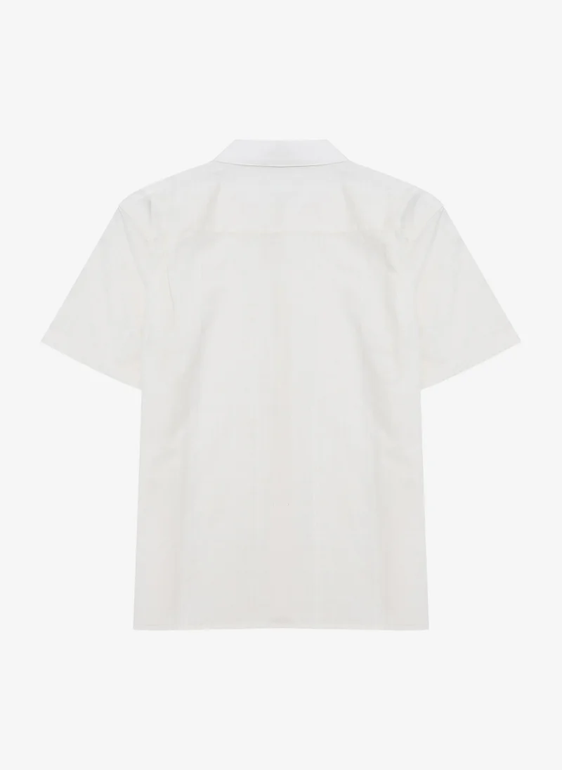 French Connection  Men's Cream White Ss Check Dobby Structre Shirt for Men | Best Price UAE