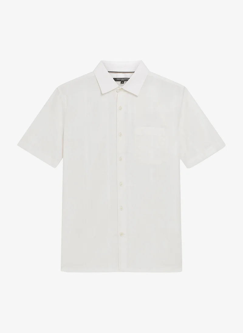 French Connection  Men's Cream White Ss Check Dobby Structre Shirt for Men | Best Price UAE