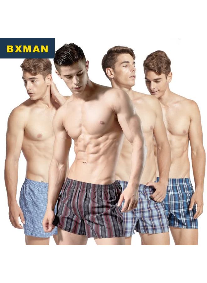 Bxman Aro Loose Fit Men's Underwear Boxer Shorts Pure Cotton Woven Sleep Shorts Plus Size 915 Set L - Image 1