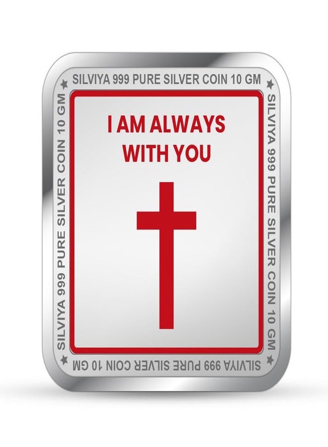 Silviya BIS Hallmarked Square Shape 999 Pure Silver Jesus Coin (10 Gram) | Christian Religious Gift | Home Decor | Prayer & Blessing | Ideal Keepsake | With Authenticity Certificate - Image 3