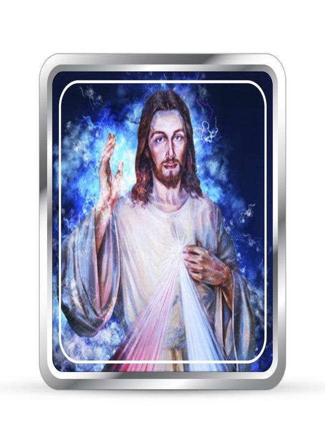 Silviya BIS Hallmarked Square Shape 999 Pure Silver Jesus Coin (10 Gram) | Christian Religious Gift | Home Decor | Prayer & Blessing | Ideal Keepsake | With Authenticity Certificate - Image 2