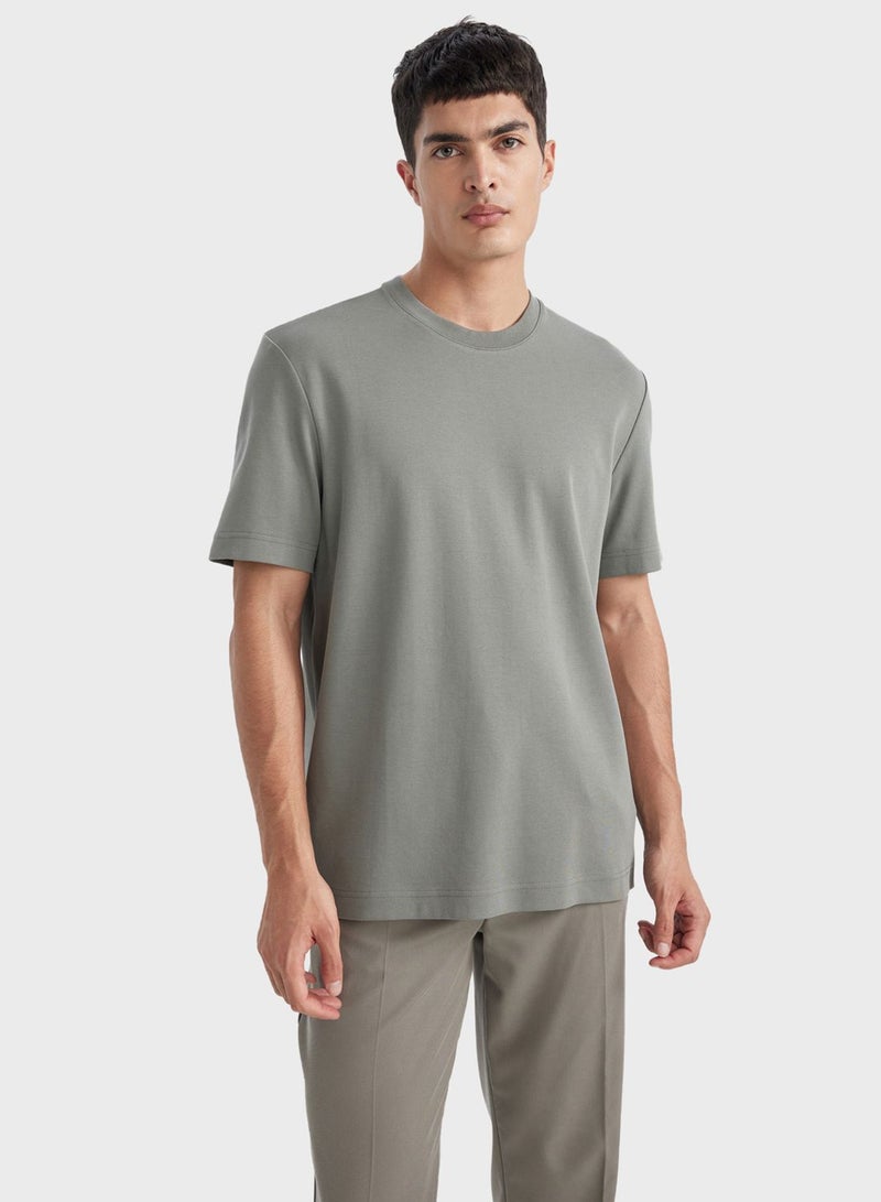 DeFacto Regular Fit Crew Neck Basic Heavy Fabric T-Shirt - Image 2