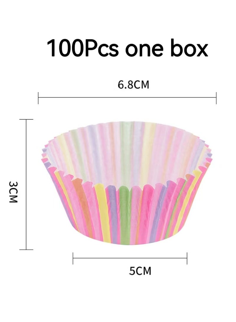 100Pcs/set  Cupcake Baking Paper Cases Cake Box,Disposable Muffins Baking Cupcake Mould 6.8x5x3cm - Rabbit - Image 2