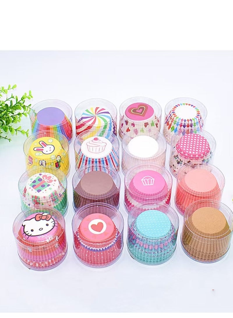 100Pcs/set  Cupcake Baking Paper Cases Cake Box,Disposable Muffins Baking Cupcake Mould 6.8x5x3cm - Rabbit - Image 5