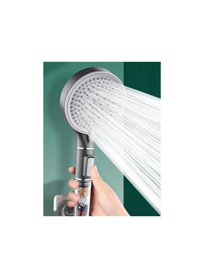 The Bros 2pack Filtered Shower Head Handheld, Mineral Bead Filter, 5 Spray Mode Showerhead, Stone Balls Filtration Remove Chlorine Harmful Substance Purifying Hard Water - Image 2