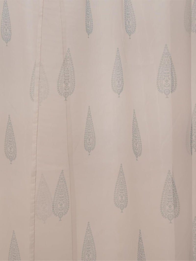ZEBA World Transparent Organza Sheer Curtain for Door | Bedroom and Living Room | Soft and Light Weight | Printed Antique Motif in Multicolor - 50x90 inches (7.5feet Long) (Pack of 1) - Image 5