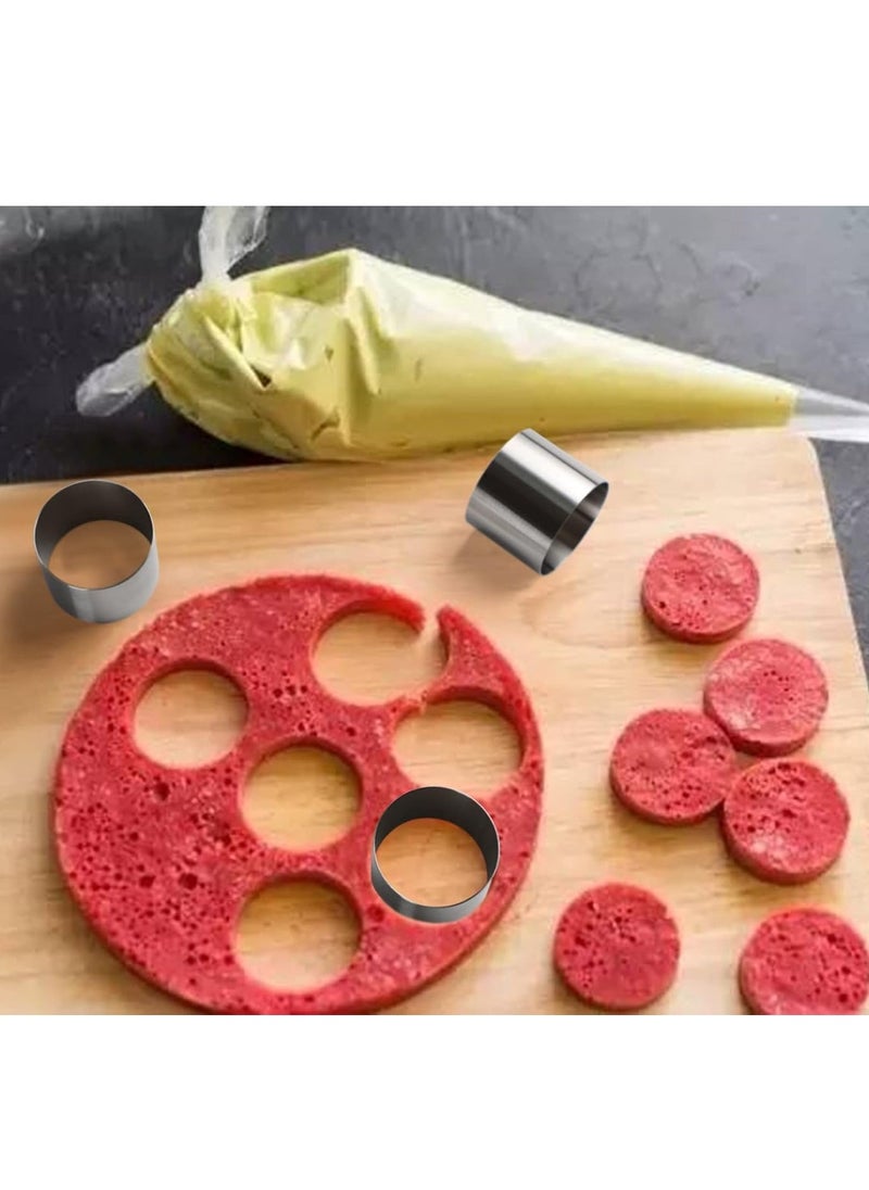 Cake Rings Mold Stainless Steel Nonstick Tart Ring Round Ring Molds Mousse Dessert Rings Tart Molds for Baking Cake Cookie Biscuit Cutter Muffin Baking Molds 6 Packs  - Image 4