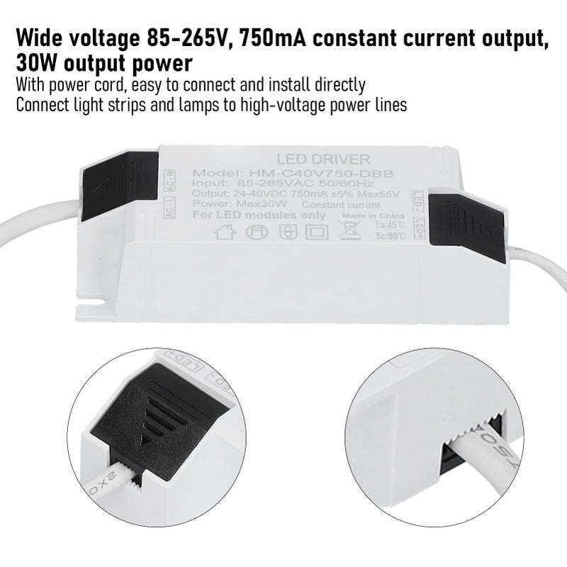 30W LED Driver Constant Current 750mA Dimmable AC85-265V Input DC24-40V Output Universal Power Supply For LED Strip Lights - Image 4