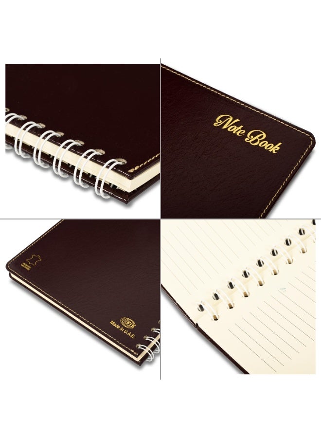 FIS Executive Bonded Leather Spiral Notebook, Size: 265x200mm, 72 Sheets, Round Corner, Sewn Cover, 70 gsm Ivory Paper, Burgundy Color, Pack in Gift Box-FSNBSEXIVBLBU  - Image 5
