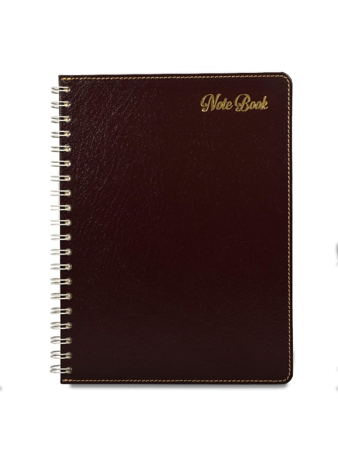 FIS Executive Bonded Leather Spiral Notebook, Size: 265x200mm, 72 Sheets, Round Corner, Sewn Cover, 70 gsm Ivory Paper, Burgundy Color, Pack in Gift Box-FSNBSEXIVBLBU  - Image 2