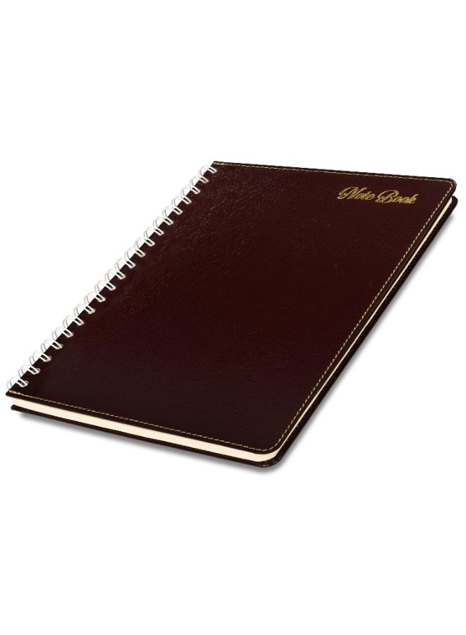 FIS Executive Bonded Leather Spiral Notebook, Size: 265x200mm, 72 Sheets, Round Corner, Sewn Cover, 70 gsm Ivory Paper, Burgundy Color, Pack in Gift Box-FSNBSEXIVBLBU  - Image 1
