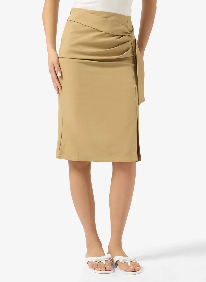 Ginger Tie Up Wrap Midi Skirt