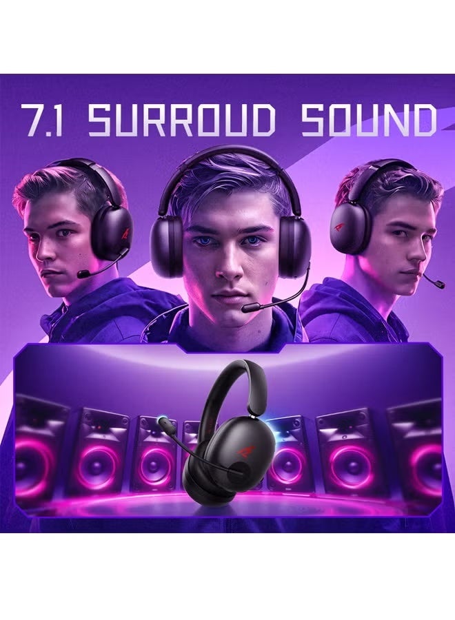 Picun Wireless Gaming Headset, 7.1 Surround Sound Gaming Headphones Bluetooth ENC Noise Canceling Mic, Bluetooth Headset for PC PS5 PS4 Mac Switch - Image 2