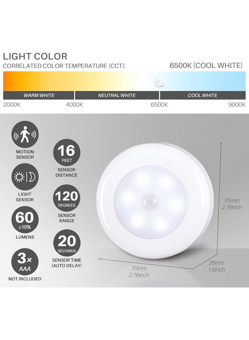 3 قطع من أضوء LED ليلية تعمل بالحركة والبطارية للسلالم والخزائن - Image 4