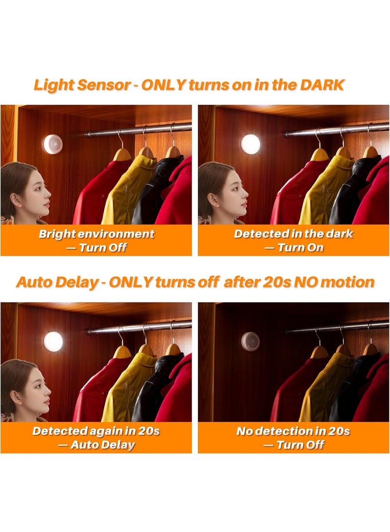 3 قطع من أضوء LED ليلية تعمل بالحركة والبطارية للسلالم والخزائن - Image 3