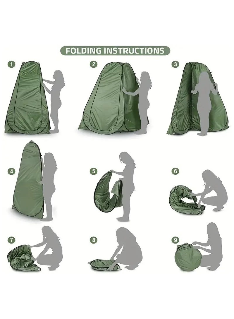 Oakura Pop-Up Toilet Tent – Portable Privacy Shelter in Green - Image 5