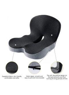 LOKIPA Seat Cushion and Lumbar Support Pillow, Memory Foam Office Chair Cushions for Back and Butt, Car Seat Cushions Back Support Pillows with Washable Cover, Reduce Pressure On Tailbone, Relieve Pain  - Image 2