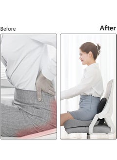 LOKIPA Seat Cushion and Lumbar Support Pillow, Memory Foam Office Chair Cushions for Back and Butt, Car Seat Cushions Back Support Pillows with Washable Cover, Reduce Pressure On Tailbone, Relieve Pain  - Image 4