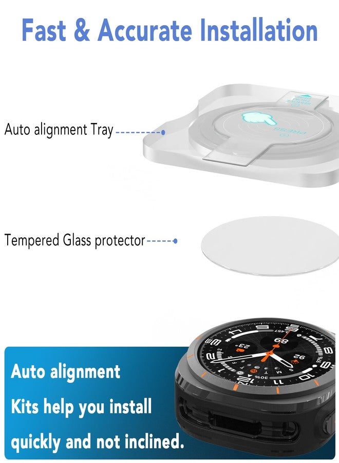SPGUARD 2 Pack Samsung Galaxy Watch Ultra 47mm(2025/2024) Screen Protector,Auto-alignment Installation Kit Accessories Tempered Glass Screen Protector for ONLY Samsung Galaxy Watch Ultra 47mm(2025/2024) - Image 3